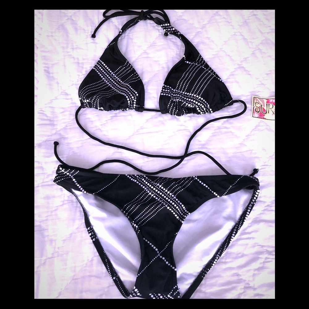 NWT Surfside Black and White Bikini- M